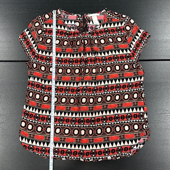 H&M Women’s Geometric Red and Black Top - 10 - Picture 6 of 8
